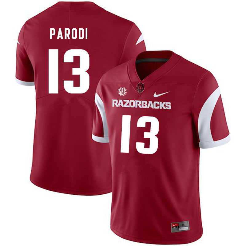 Men #13 Nathan Parodi Arkansas Razorbacks College Football Jerseys Sale-Cardinal